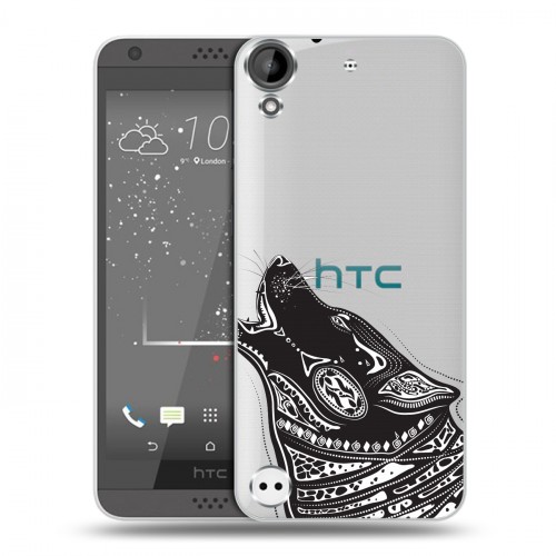 Полупрозрачный дизайнерский пластиковый чехол для HTC Desire 530 Каллиграфия животных