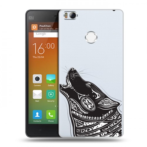 Полупрозрачный дизайнерский пластиковый чехол для Xiaomi Mi4S Каллиграфия животных