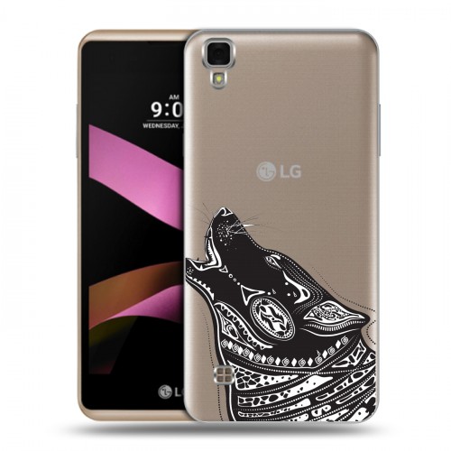 Полупрозрачный дизайнерский силиконовый чехол для LG X Style Каллиграфия животных