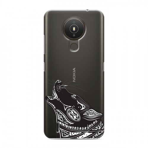 Полупрозрачный дизайнерский пластиковый чехол для Nokia 1.4 Каллиграфия животных