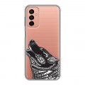 Полупрозрачный дизайнерский силиконовый чехол для Samsung Galaxy M23 5G Каллиграфия животных