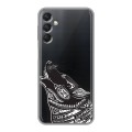 Полупрозрачный дизайнерский пластиковый чехол для Samsung Galaxy A24 4G Каллиграфия животных
