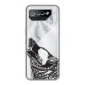 Полупрозрачный дизайнерский пластиковый чехол для ASUS ROG Phone 7 Каллиграфия животных