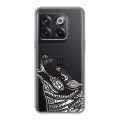 Полупрозрачный дизайнерский пластиковый чехол для OnePlus 10T Каллиграфия животных