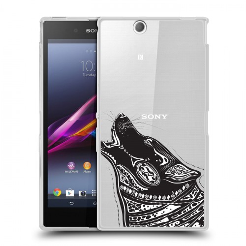 Полупрозрачный дизайнерский пластиковый чехол для Sony Xperia Z Ultra  Каллиграфия животных