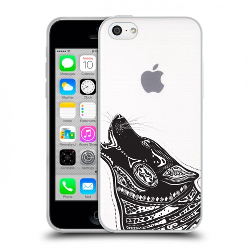 Полупрозрачный дизайнерский пластиковый чехол для Iphone 5c Каллиграфия животных