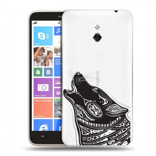 Полупрозрачный дизайнерский пластиковый чехол для Nokia Lumia 1320 Каллиграфия животных