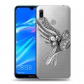 Полупрозрачный дизайнерский пластиковый чехол для Huawei Y6 (2019) Каллиграфия животных