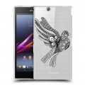 Полупрозрачный дизайнерский пластиковый чехол для Sony Xperia Z Ultra  Каллиграфия животных