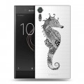 Полупрозрачный дизайнерский пластиковый чехол для Sony Xperia XZs Каллиграфия животных