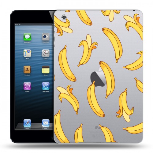 Полупрозрачный дизайнерский пластиковый чехол для Ipad Mini Прозрачные бананы