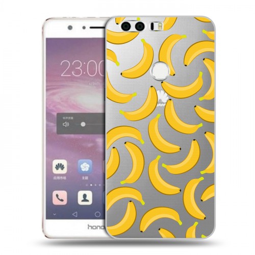 Полупрозрачный дизайнерский пластиковый чехол для Huawei Honor 8 Прозрачные бананы