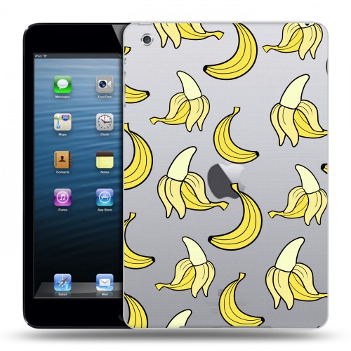 Полупрозрачный дизайнерский силиконовый чехол для Ipad Mini Прозрачные бананы