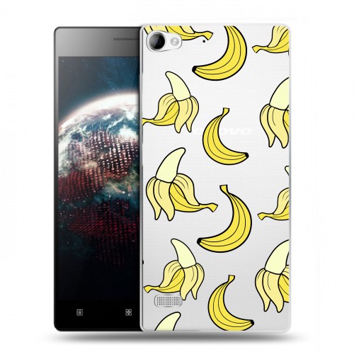 Полупрозрачный дизайнерский силиконовый чехол для Lenovo Vibe X2 Прозрачные бананы