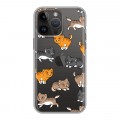 Полупрозрачный дизайнерский пластиковый чехол для Iphone 14 Pro Max Прозрачные котята