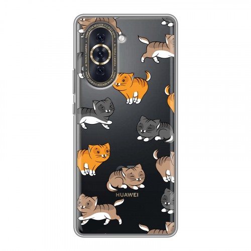 Полупрозрачный дизайнерский силиконовый чехол для Huawei Nova 10 Прозрачные котята