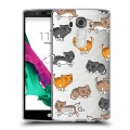 Полупрозрачный дизайнерский силиконовый чехол для LG G4 Прозрачные котята