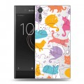 Полупрозрачный дизайнерский пластиковый чехол для Sony Xperia XZs Прозрачные кошки