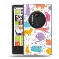Полупрозрачный дизайнерский пластиковый чехол для Nokia Lumia 1020 Прозрачные кошки
