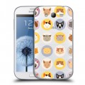 Полупрозрачный дизайнерский пластиковый чехол для Samsung Galaxy Grand Прозрачные кошки