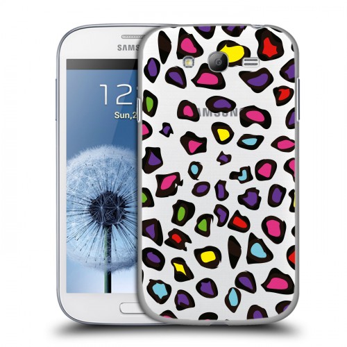 Полупрозрачный дизайнерский пластиковый чехол для Samsung Galaxy Grand Прозрачные леопарды