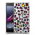 Полупрозрачный дизайнерский пластиковый чехол для Sony Xperia Z Ultra  Прозрачные леопарды