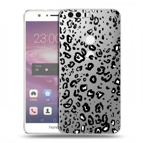 Полупрозрачный дизайнерский пластиковый чехол для Huawei Honor 8 Прозрачные леопарды