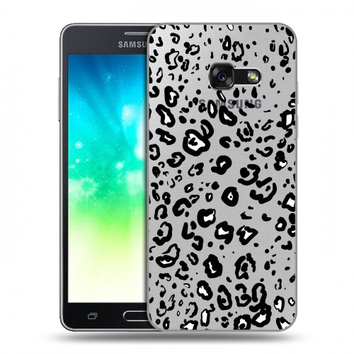 Полупрозрачный дизайнерский пластиковый чехол для Samsung Galaxy A3 (2017) Прозрачные леопарды