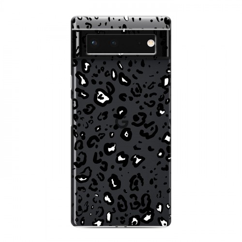 Полупрозрачный дизайнерский силиконовый с усиленными углами чехол для Google Pixel 6 Прозрачные леопарды