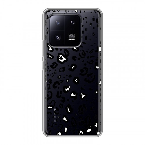 Полупрозрачный дизайнерский пластиковый чехол для Xiaomi 13 Pro Прозрачные леопарды