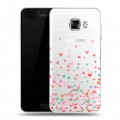 Полупрозрачный дизайнерский пластиковый чехол для Samsung Galaxy C7 Прозрачные сердечки