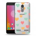 Полупрозрачный дизайнерский пластиковый чехол для Lenovo K6 Прозрачные сердечки