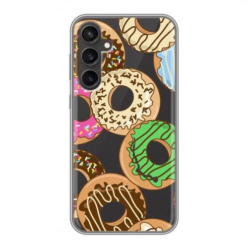 Полупрозрачный дизайнерский силиконовый чехол для Samsung Galaxy S23 FE Прозрачные пончики