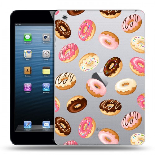 Полупрозрачный дизайнерский силиконовый чехол для Ipad Mini Прозрачные пончики