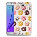 Полупрозрачный дизайнерский пластиковый чехол для Samsung Galaxy Note 2 Прозрачные пончики