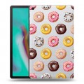 Полупрозрачный дизайнерский пластиковый чехол для Samsung Galaxy Tab A 10.1 (2019) Прозрачные пончики