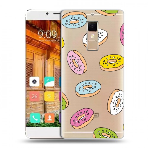 Полупрозрачный дизайнерский пластиковый чехол для Elephone S3 Прозрачные пончики