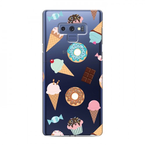Полупрозрачный дизайнерский силиконовый чехол для Samsung Galaxy Note 9 Прозрачные пончики