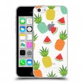 Полупрозрачный дизайнерский пластиковый чехол для Iphone 5c Прозрачные ананасы
