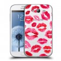 Полупрозрачный дизайнерский пластиковый чехол для Samsung Galaxy Grand Прозрачные поцелуи