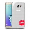 Полупрозрачный дизайнерский пластиковый чехол для Samsung Galaxy S6 Edge Plus Прозрачные поцелуи