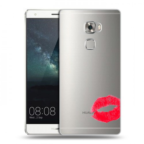 Полупрозрачный дизайнерский пластиковый чехол для Huawei Mate S Прозрачные поцелуи