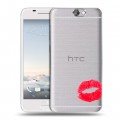 Полупрозрачный дизайнерский силиконовый чехол для HTC One A9 Прозрачные поцелуи