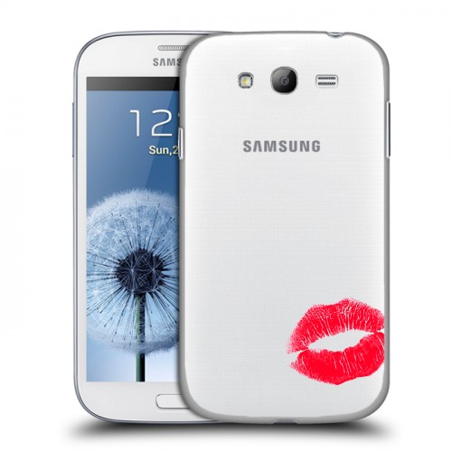 Полупрозрачный дизайнерский пластиковый чехол для Samsung Galaxy Grand Прозрачные поцелуи