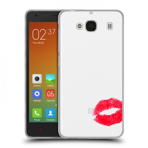 Полупрозрачный дизайнерский пластиковый чехол для Xiaomi RedMi 2 Прозрачные поцелуи