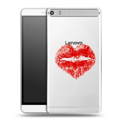 Полупрозрачный дизайнерский пластиковый чехол для Lenovo Phab Plus Прозрачные поцелуи