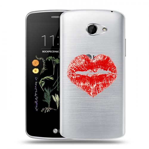 Полупрозрачный дизайнерский пластиковый чехол для LG K5 Прозрачные поцелуи