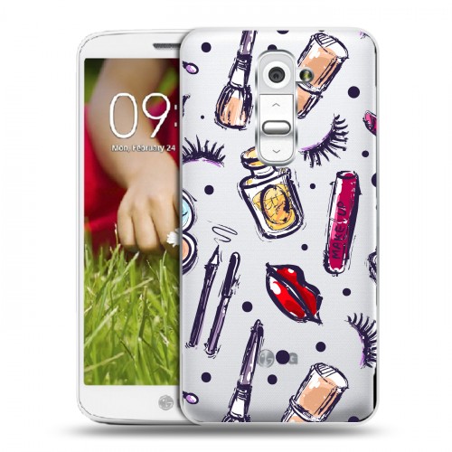 Полупрозрачный дизайнерский пластиковый чехол для LG Optimus G2 mini Женские паттерны
