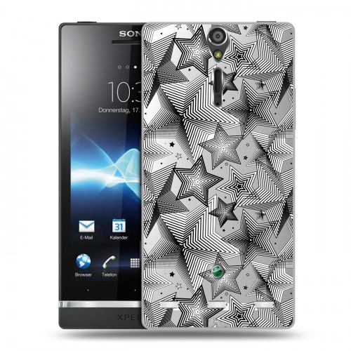 Полупрозрачный дизайнерский пластиковый чехол для Sony Xperia S Прозрачные звезды