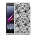 Полупрозрачный дизайнерский пластиковый чехол для Sony Xperia Z Ultra  Прозрачные звезды